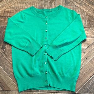 3/4 Sleeve Green Cardigan Size S